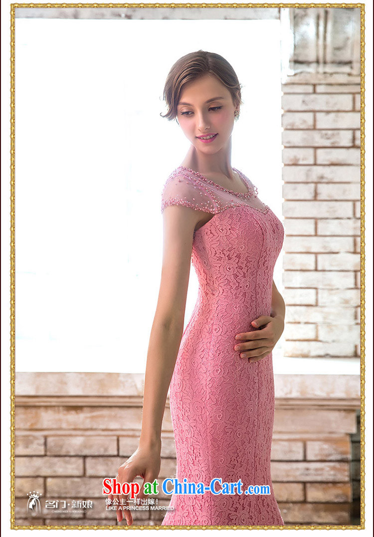 The bride's wedding dresses elegant crowsfoot dress peach pink dinner serving small tail lace 423 pink S pictures, price, brand platters! Elections are good character, the national distribution, so why buy now enjoy more preferential! Health