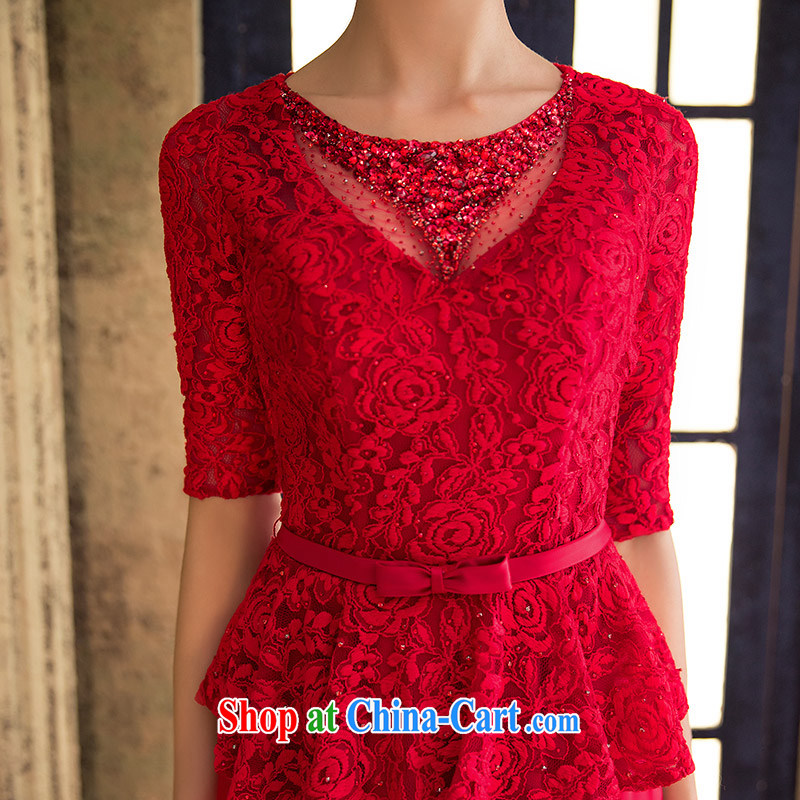 The bride's wedding dresses stylish bows dress small red tail dress graphics thin 905 red M, the bride, shopping on the Internet