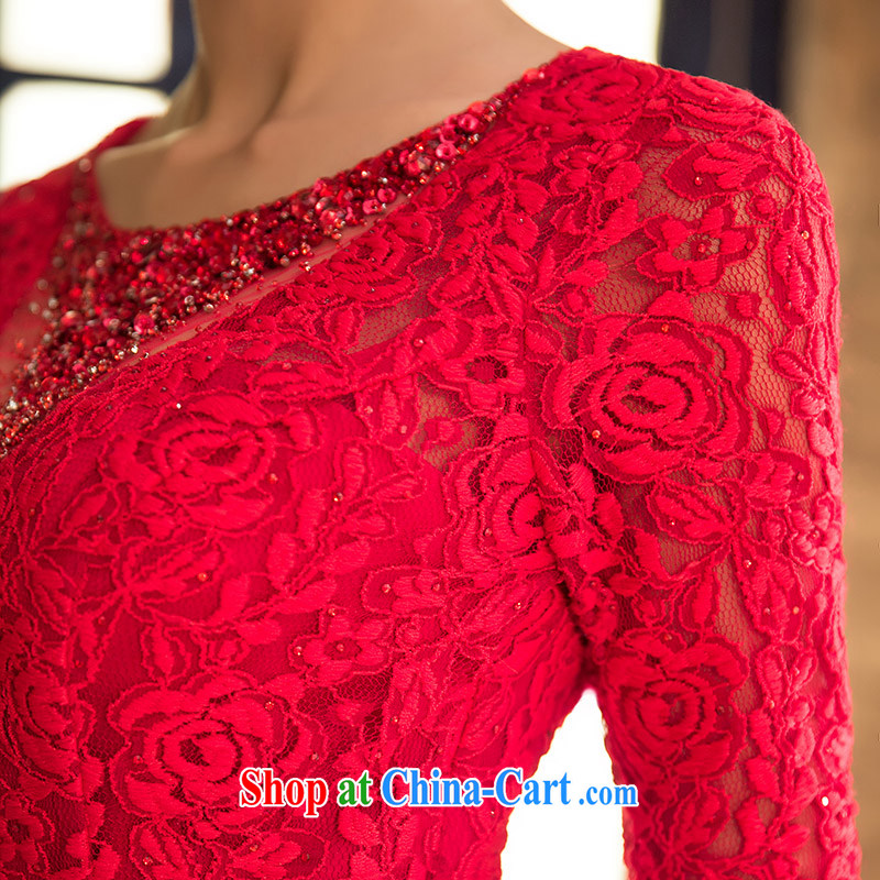 The bride's wedding dresses stylish bows dress small red tail dress graphics thin 905 red M, the bride, shopping on the Internet