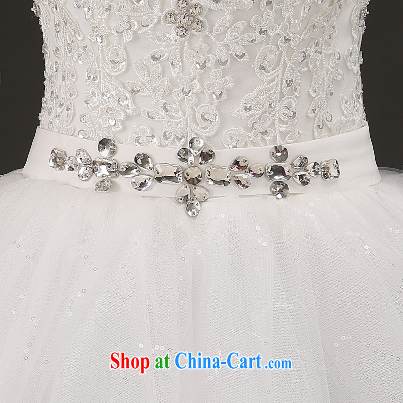 (Quakers) estimated 2015 bride's new summer wedding dresses Korean version graphics thin shoulders V for wedding fashion lace with wedding White made a supplement will be doing fee, Yi (LANYI), online shopping