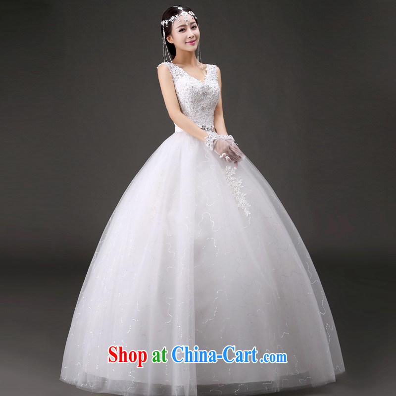 (Quakers) estimated 2015 bride's new summer wedding dresses Korean version graphics thin shoulders V for wedding fashion lace with wedding White made a supplement will be doing fee, Yi (LANYI), online shopping