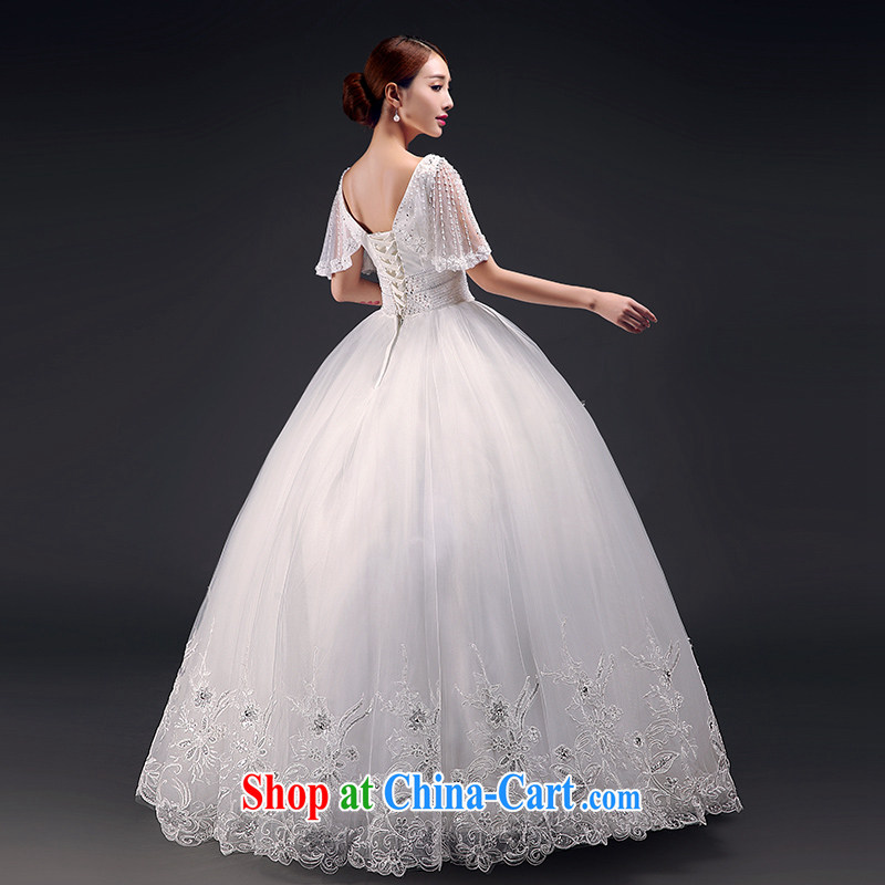 Where, in accordance with feathers winter 2015 new alignment to wedding dresses Korean water drilling V collar package shoulder lace bridal wedding white XL, where Yu, and shopping on the Internet