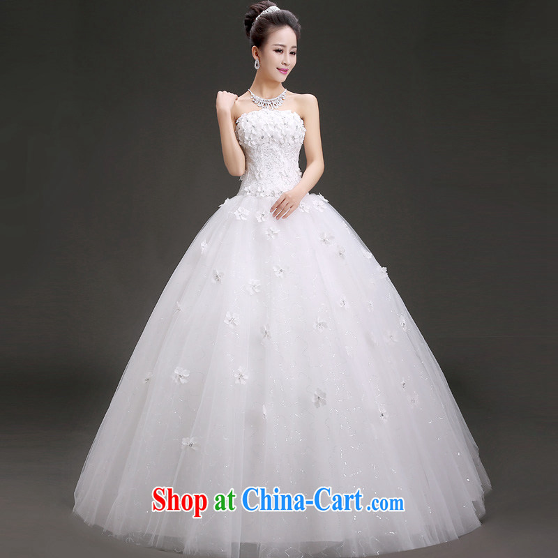 (Quakers) estimated 2015 new summer fashion erase chest flowers wedding dresses Korean Beauty graphics thin wedding dresses White made a supplement will be done, friends, (LANYI), online shopping