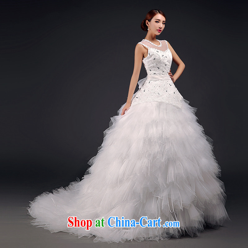 Mr. where Yu according to new 2015 summer wedding dresses beauty Korean lace a shoulder back exposed small-tail wedding bridal wedding wedding wedding dresses white XL, where Yu, and shopping on the Internet