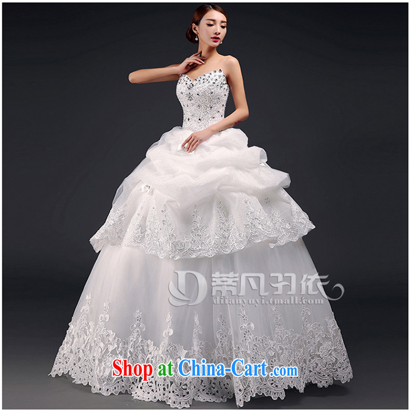 wedding dresses new 2015 summer bridal wedding dresses beauty graphics thin Korean-style with bare chest lace wedding, diamond luxury hotel Luxury wedding white XL