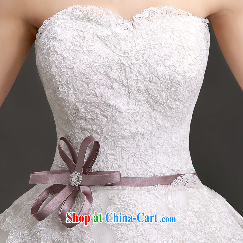 (Quakers) estimated 2015 bride's new wedding Korean wiped chest graphics thin wedding spring with tie marriage wedding dresses white L waist 2.1 feet, and friends (LANYI), online shopping