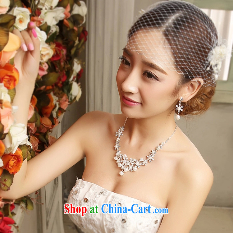 Tslyzm bridal tiaras necklace earrings 2-Piece Korean Pearl hair accessories wedding jewelry jewelry Kit 2015 new spring and summer white pictures, price, brand platters! Elections are good character, the national distribution, so why buy now enjoy more preferential! Health