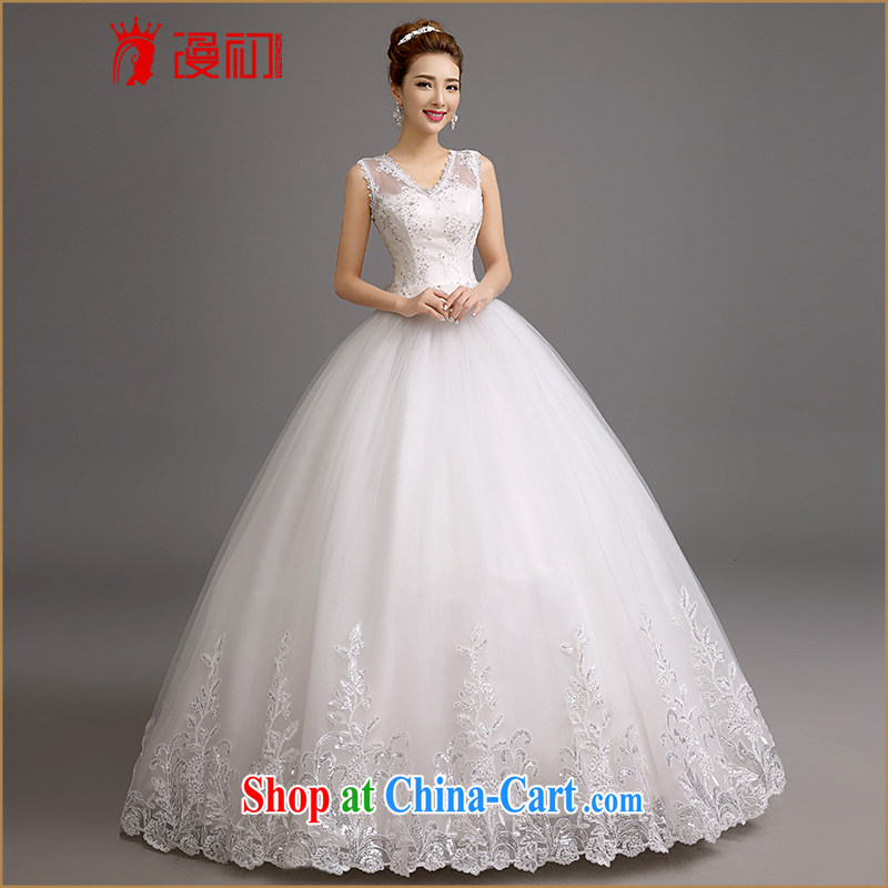 Early definition 2015 new wedding dresses Korean shoulders V for wedding, Video thin with shaggy dress wedding white XL code