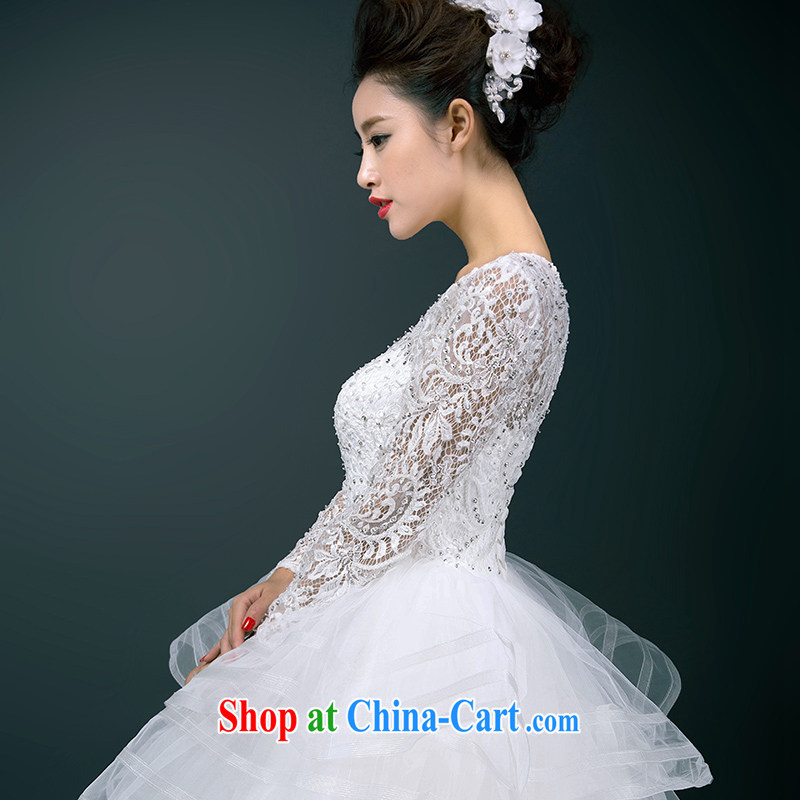 Where, in accordance with feathers in summer 2015 new wedding dresses the Field shoulder lace wedding dresses elegant long-sleeved style small tail wedding, this hotel is of a good standard wedding white XL, where Yu, and shopping on the Internet