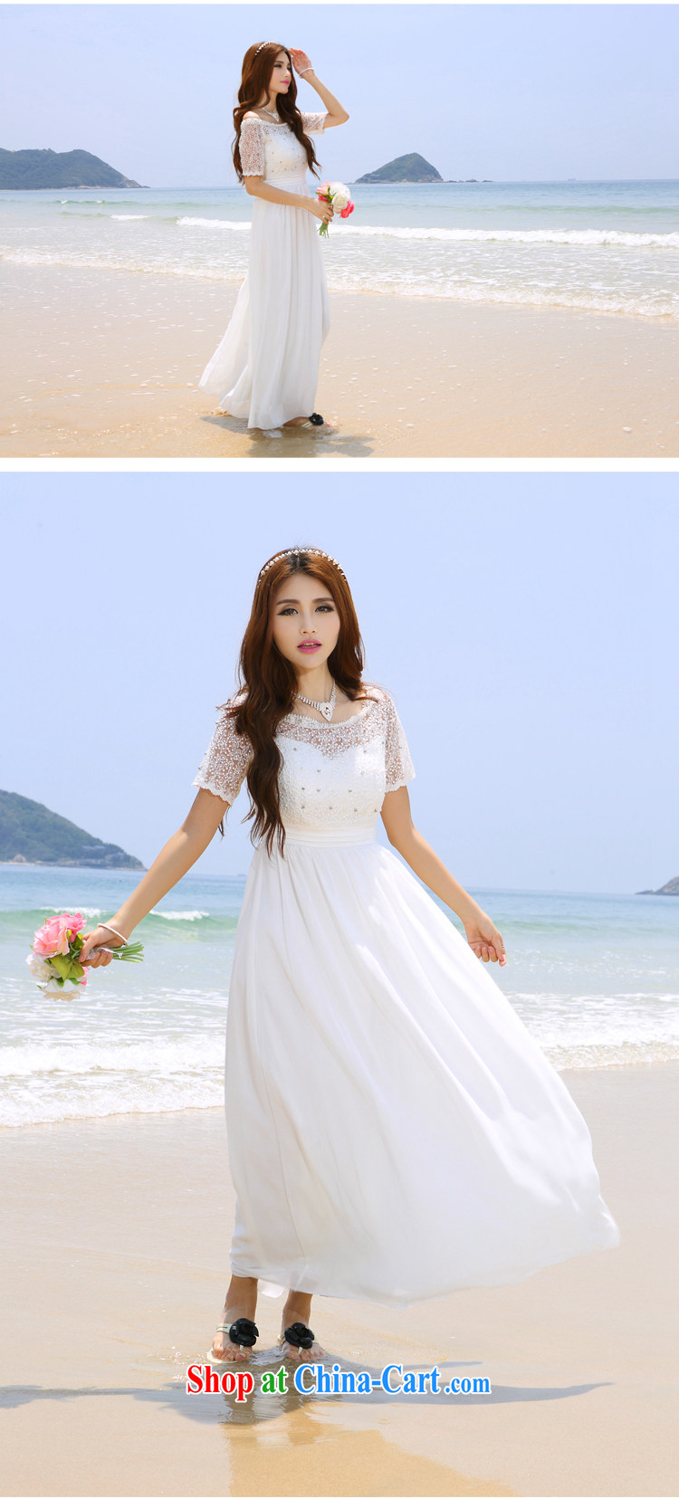 The Bekaa in Dili 8016 #Korea Maldives beach dress wedding nails Pearl inserts drill dress long dress white XL pictures, price, brand platters! Elections are good character, the national distribution, so why buy now enjoy more preferential! Health