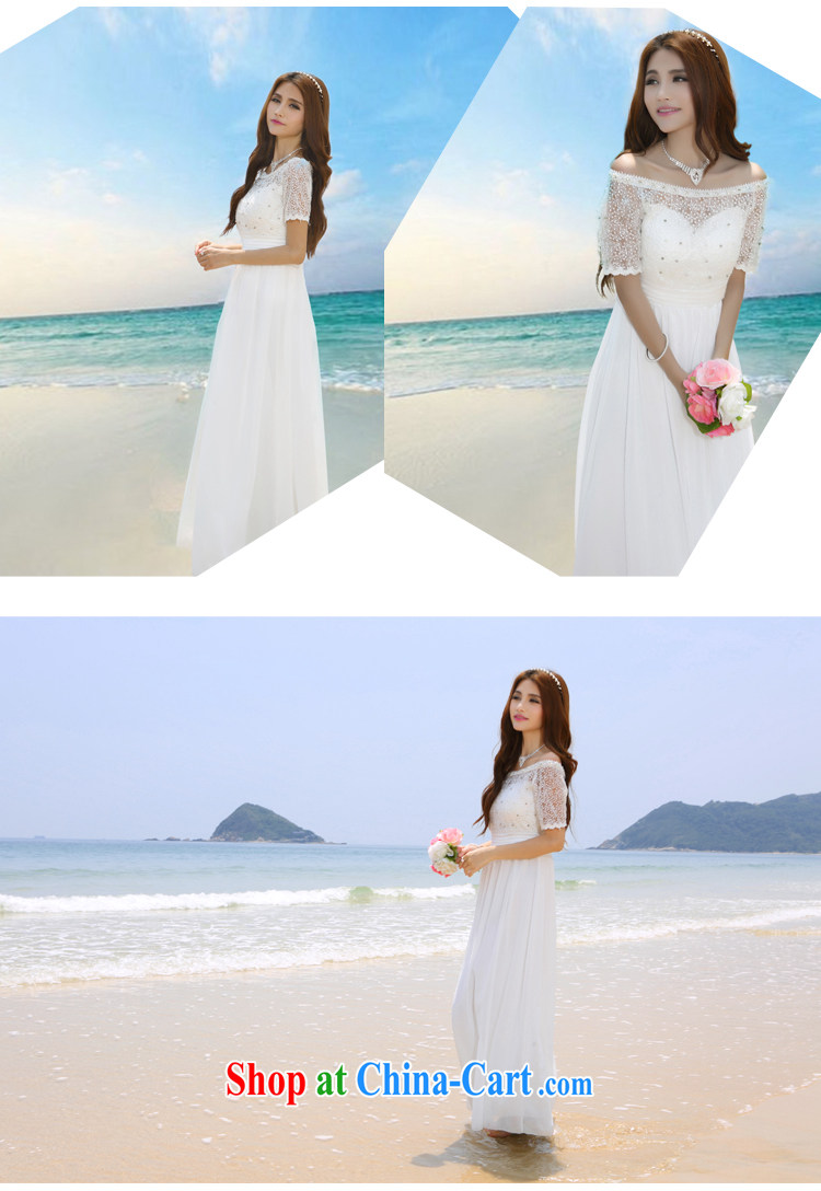 The Bekaa in Dili 8016 #Korea Maldives beach dress wedding nails Pearl inserts drill dress long dress white XL pictures, price, brand platters! Elections are good character, the national distribution, so why buy now enjoy more preferential! Health