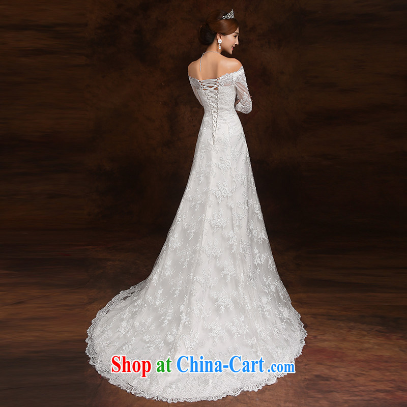 2015 promotional wedding dresses the Field shoulder crowsfoot cultivating small tail marriages A before summer stylish white XL (3 - 5 Day Shipping), Nicole Kidman (Nicole Richie), online shopping