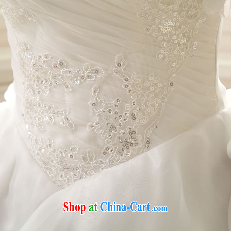 Marriage true love wedding dresses 2015 new Korean bridal wedding lace Princess with bare chest large, white wedding winter white + 3 piece XL, married love, shopping on the Internet
