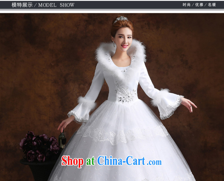 married love wedding dresses 2015 new winter long-sleeved shoulders marriages with shaggy skirts larger graphics thin autumn women white XXL pictures, price, brand platters! Elections are good character, the national distribution, so why buy now enjoy more preferential! Health