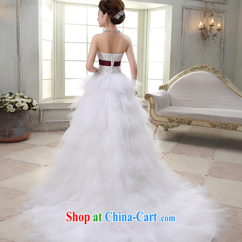 Love Life 2015 Korean sweet Princess tied with pregnant women small-tail crowsfoot wedding dresses white with bare chest-waist-Princess skirt stays short before long, S, love life, and shopping on the Internet