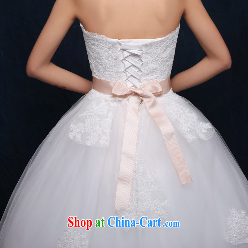 Love Mary Magdalene temporal chest wedding 2015 new Korean Princess alignment to bind with white wood drill bow tie lace European root yarn Princess skirt stays white XXL, love life, and shopping on the Internet