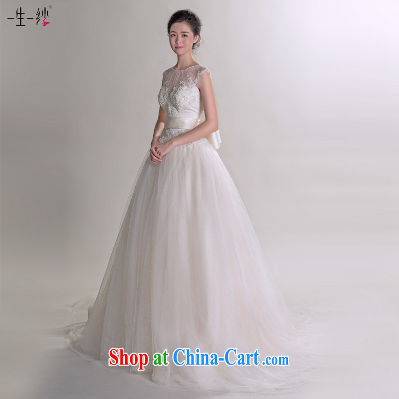 It Sylvia fall in love with a template with wedding dresses 2015 summer Korean tie-tail retro package shoulder pregnant wedding 401501246 champagne color XXL code 30 days pre-sale, a yarn, shopping on the Internet