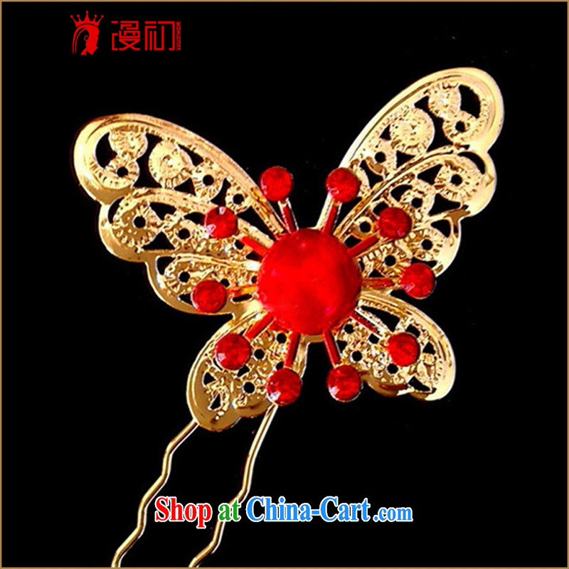 Early definition bridal Kanzashi sub-head-dress wedding jewelry bridal hair accessories red wedding dresses cheongsam butterfly the Kanzashi, the red, diffuse, and shopping on the Internet