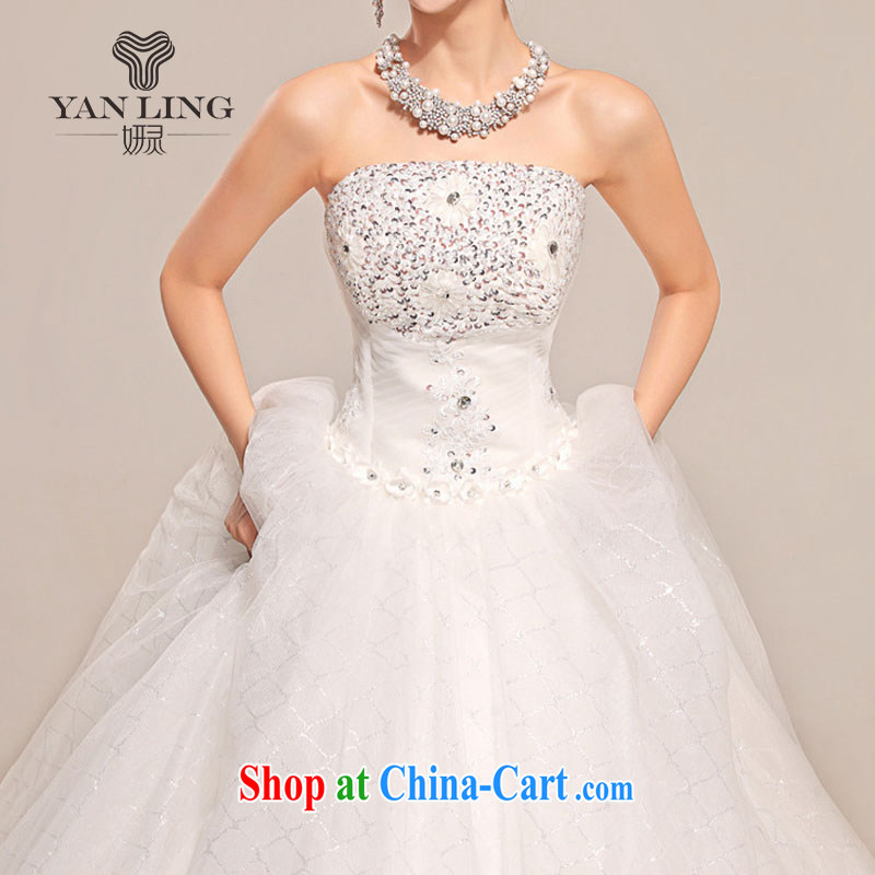 2015 wedding custom sexy bare chest bridal and ultra-slim body with unique bride us sweet Korean wedding HS 518 meters white S, her spirit, and shopping on the Internet
