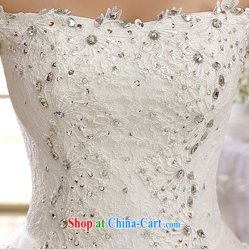 2015 New White Dress wedding dresses wedding season Korean field shoulder retro lace HS paragraph 595 m White S, her spirit, and shopping on the Internet