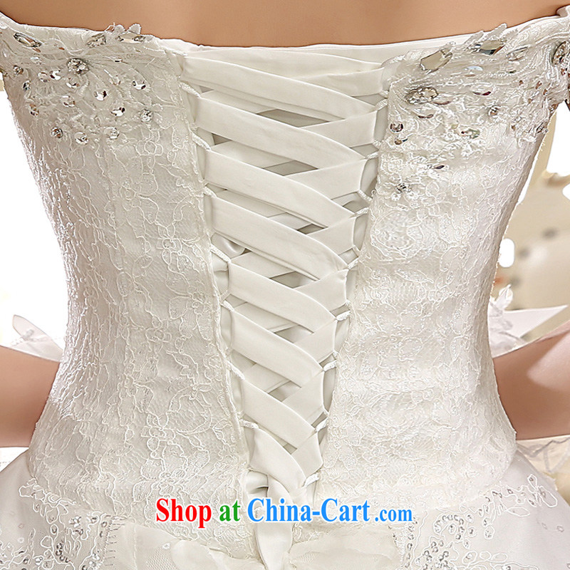 2015 New White Dress wedding dresses wedding season Korean field shoulder retro lace HS paragraph 595 m White S, her spirit, and shopping on the Internet