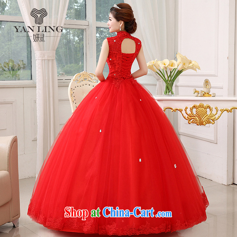 2015 new, red wedding dresses bridal with graphics thin package shoulder lace retro tied with a big Code HS 348 red S, her spirit, and shopping on the Internet