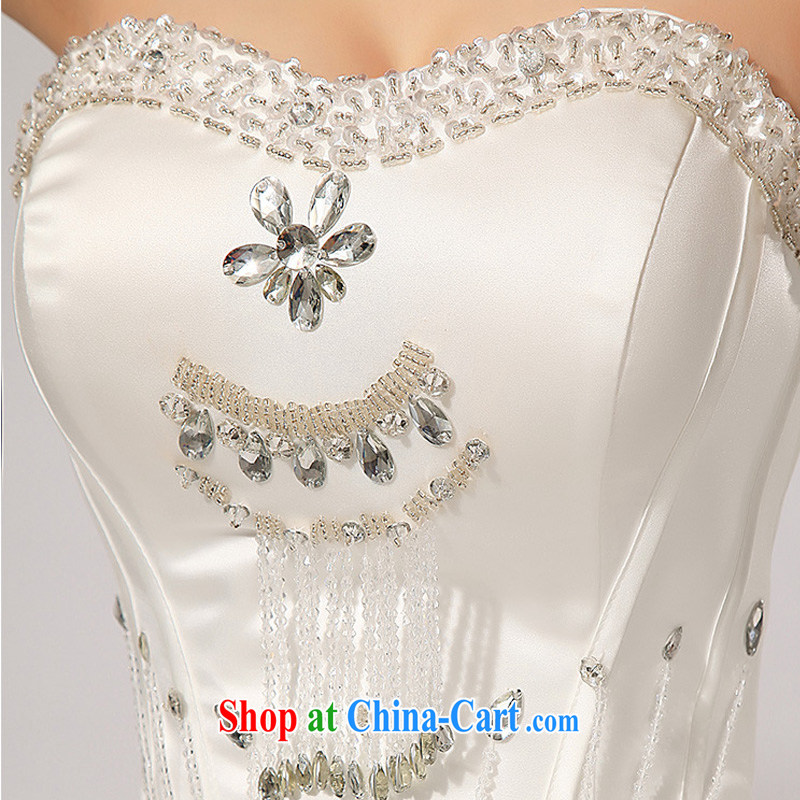2015 new, chest bare wood drill with shaggy dress new wedding fall dress HS 260 white S, her spirit, and that, on-line shopping