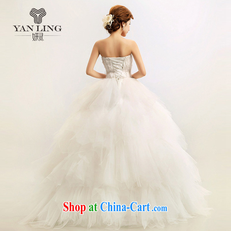 2015 new Korean Korean-style feather wiped his chest Princess bride wedding wedding dresses HS 164 white XXL, her spirit, and shopping on the Internet