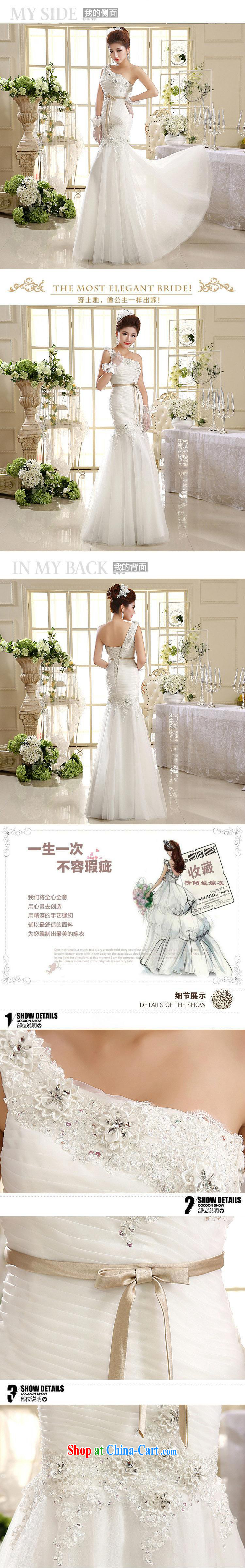 2015 wedding dresses new Korean Princess single shoulder strap wedding dresses crowsfoot wedding HS 582 white XXL pictures, price, brand platters! Elections are good character, the national distribution, so why buy now enjoy more preferential! Health