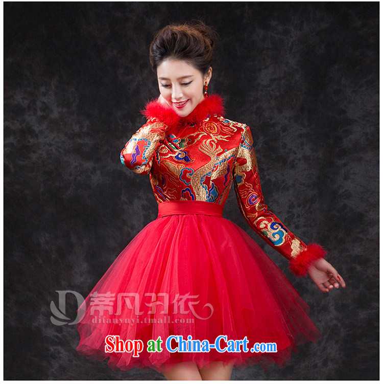 Mr. where Yu 2015 in accordance with new short cheongsam Chinese improved bridal toast clothing and stylish bridal dresses red dress shirt yellow, red dress short-sleeve S pictures, price, brand platters! Elections are good character, the national distribution, so why buy now enjoy more preferential! Health