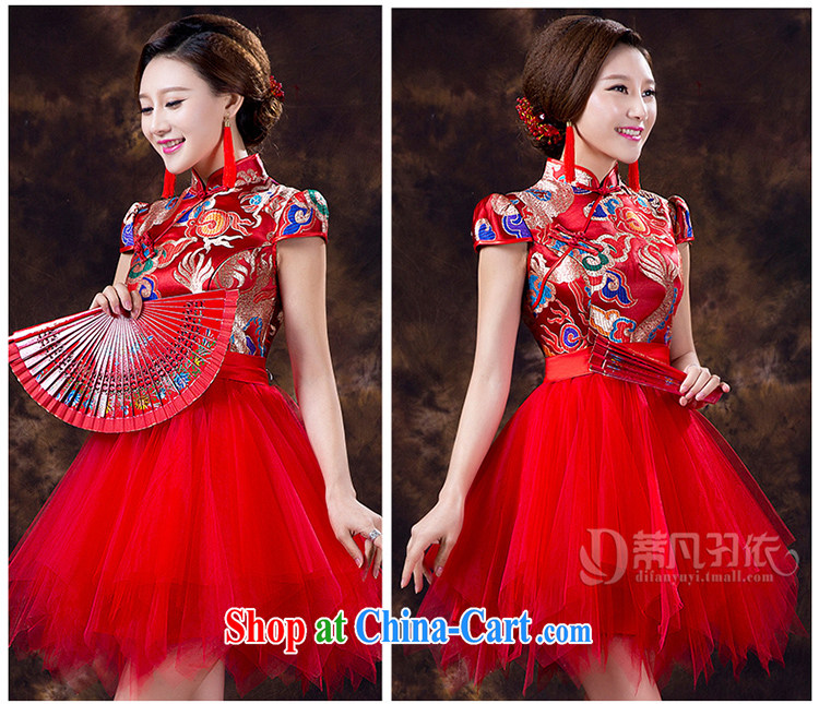 Mr. where Yu 2015 in accordance with new short cheongsam Chinese improved bridal toast clothing and stylish bridal dresses red dress shirt yellow, red dress short-sleeve S pictures, price, brand platters! Elections are good character, the national distribution, so why buy now enjoy more preferential! Health