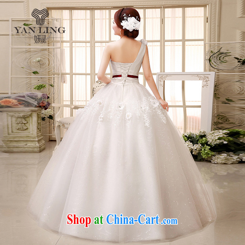 2015 new wedding dresses, shoulder shaggy dress small-xin and stylish hand flowers with wedding HS 522 white S, her spirit, and shopping on the Internet
