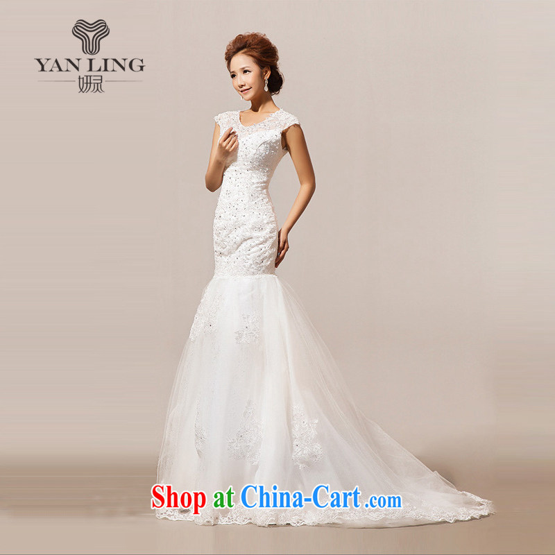 2015 new wedding tail winter wedding wedding a shoulder HS 136 white L, her spirit, and on-line shopping