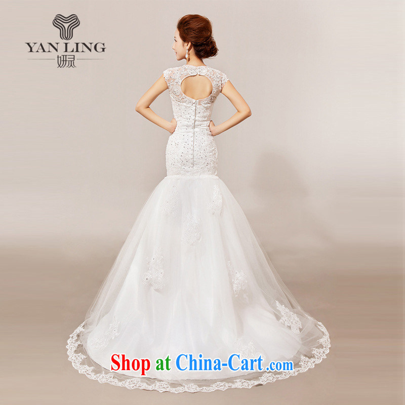 2015 new wedding tail winter wedding wedding a shoulder HS 136 white L, her spirit, and on-line shopping