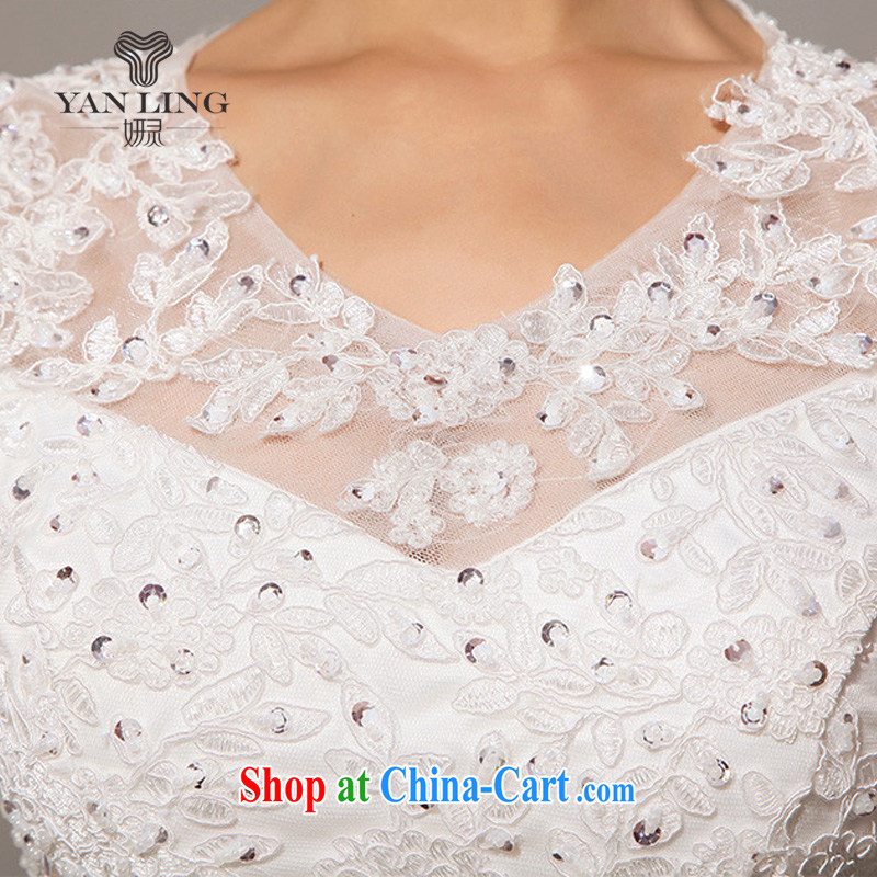 2015 new wedding tail winter wedding wedding a shoulder HS 136 white L, her spirit, and on-line shopping