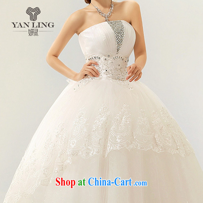 2015 New royal lace Korean version Mary Magdalene chest tail Princess bride wedding Royal White XL, her spirit, and shopping on the Internet