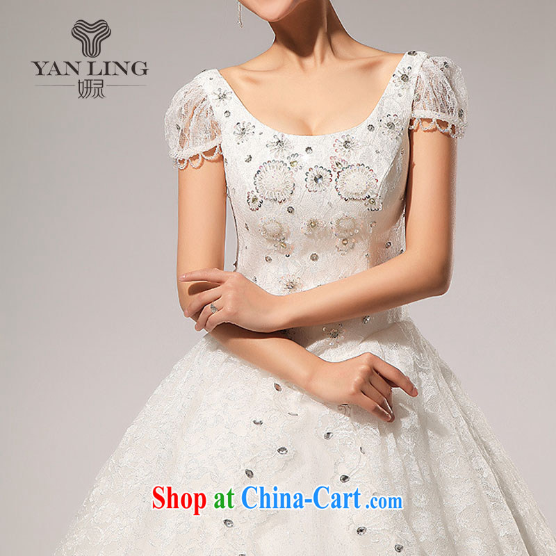 2015 new fashion Princess bubble cuff shaggy bridal parquet drill wedding dresses HS 117 white M, her spirit, and shopping on the Internet
