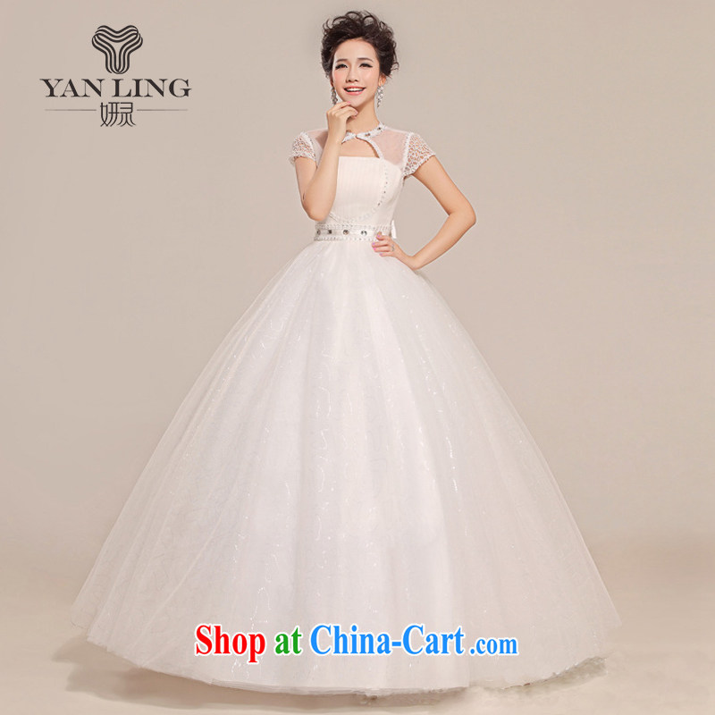 2015 new spring and summer wedding dresses short-sleeved grid package shoulder shaggy with a shoulder wedding HS 312 white XXL, her spirit, and shopping on the Internet