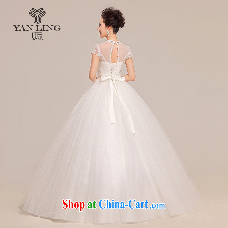 2015 new spring and summer wedding dresses short-sleeved grid package shoulder shaggy with a shoulder wedding HS 312 white XXL, her spirit, and shopping on the Internet