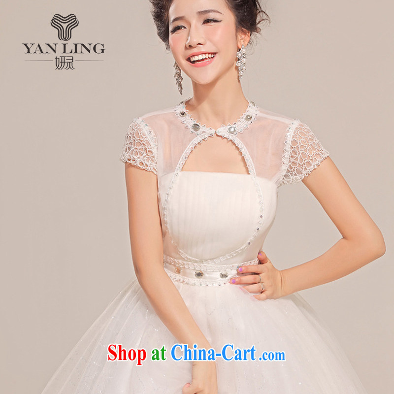 2015 new spring and summer wedding dresses short-sleeved grid package shoulder shaggy with a shoulder wedding HS 312 white XXL, her spirit, and shopping on the Internet