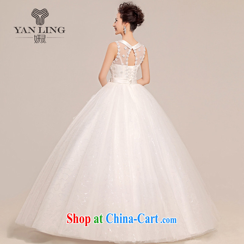 2015 new stylish wedding dresses Korean version with bride's thin large, Retro lace shoulders HS 391 white XXL, her spirit, and shopping on the Internet