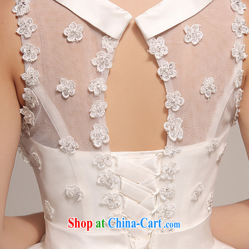 2015 new stylish wedding dresses Korean version with bride's thin large, Retro lace shoulders HS 391 white XXL, her spirit, and shopping on the Internet