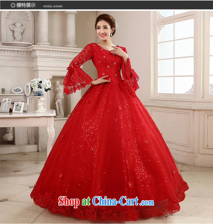 Marriage true love wedding dresses 2015 new Korean-style marriages red long-sleeved alignment to bind with the Code graphics thin winter clothes white XXL pictures, price, brand platters! Elections are good character, the national distribution, so why buy now enjoy more preferential! Health
