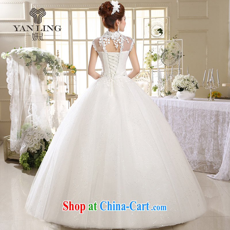 2015 Korean Princess white lace retro with summer tie-up for wedding HS 537 white XL, her spirit, and, on-line shopping