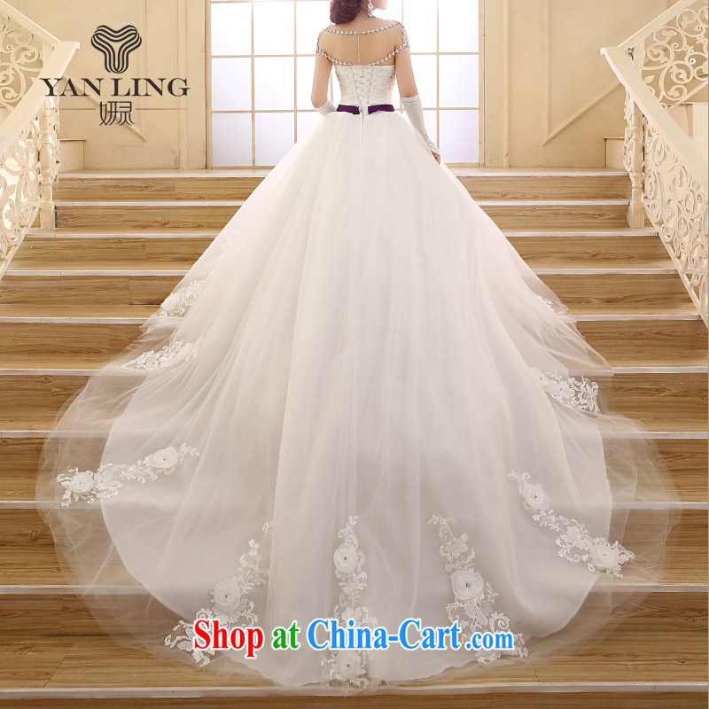 2015 Korean Style New High-waist bridal tail wedding V Mary Magdalene for chest strap dress HS 570 white S, her spirit, and shopping on the Internet