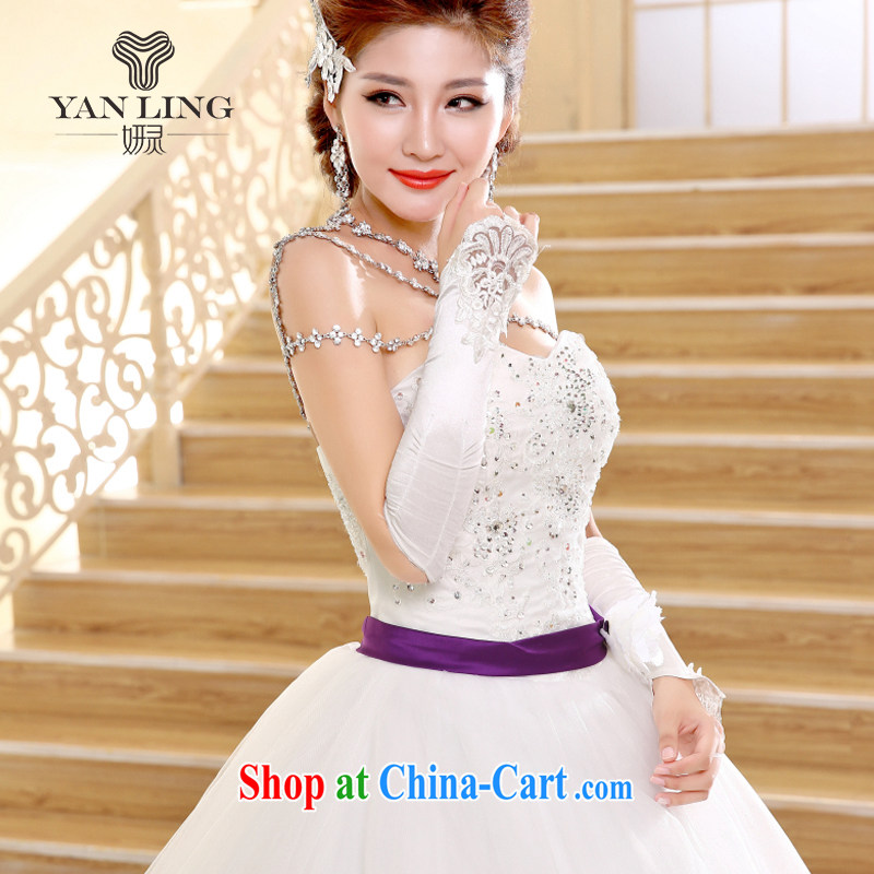 2015 Korean Style New High-waist bridal tail wedding V Mary Magdalene for chest strap dress HS 570 white S, her spirit, and shopping on the Internet