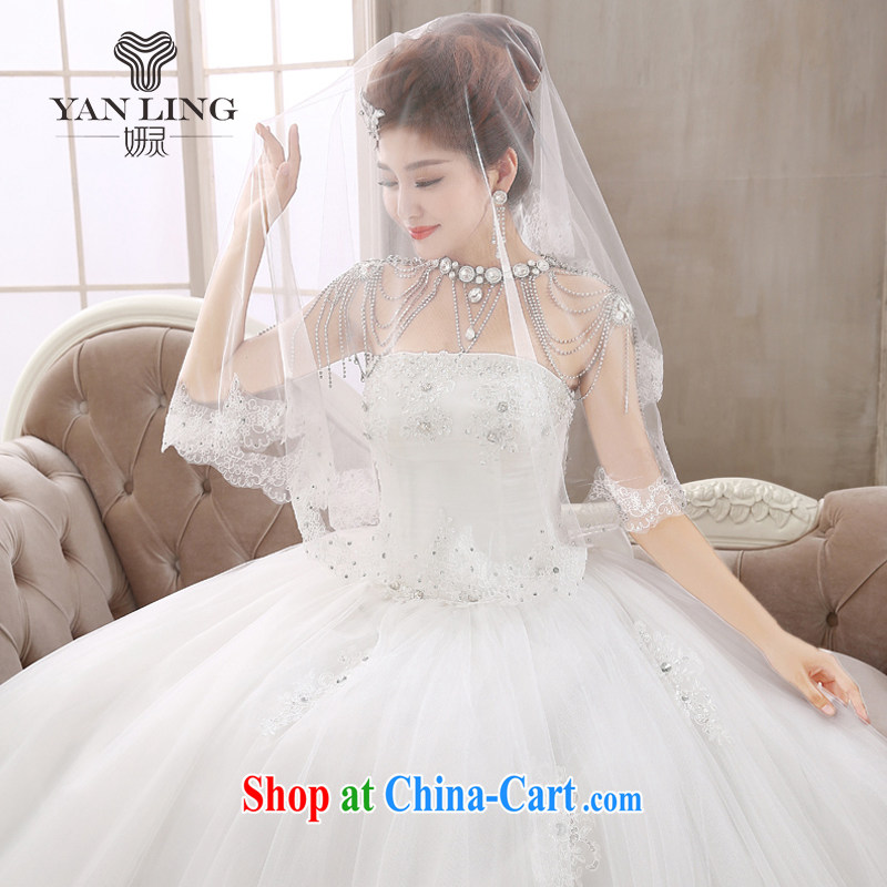 Bridal diamond jewelry erase chest Korean wedding dresses new 2015 with straps butterfly wedding dresses HS 409 white XXL