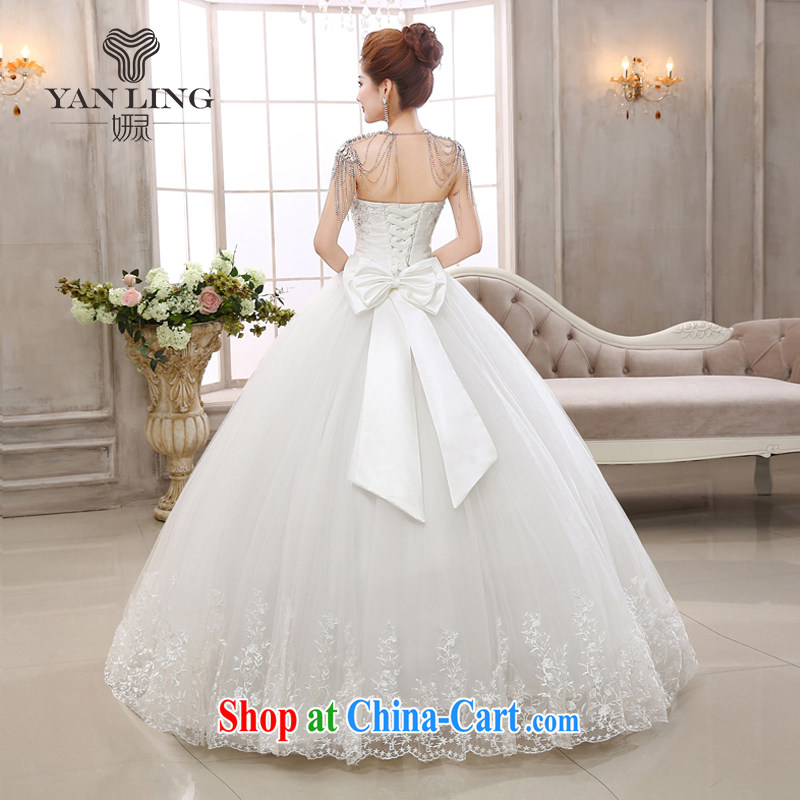 Bridal diamond jewelry erase chest Korean wedding dresses new 2015 with straps butterfly wedding dresses HS 409 white XXL, her spirit, and, on-line shopping