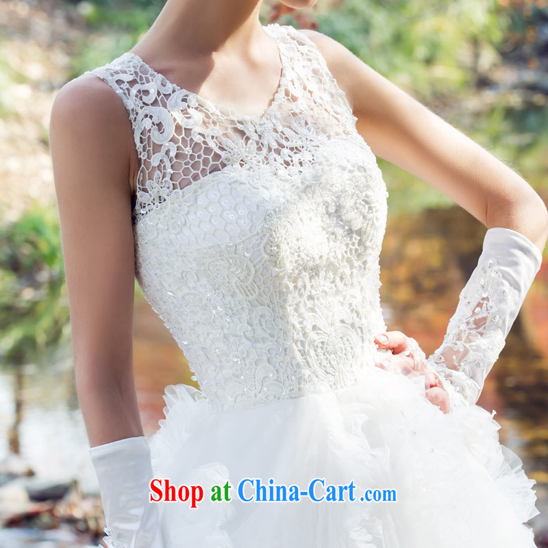 The bride's wedding dresses winter wedding dresses new 2015 a Field shoulder lace wedding dresses 2541 white M, the bride, shopping on the Internet