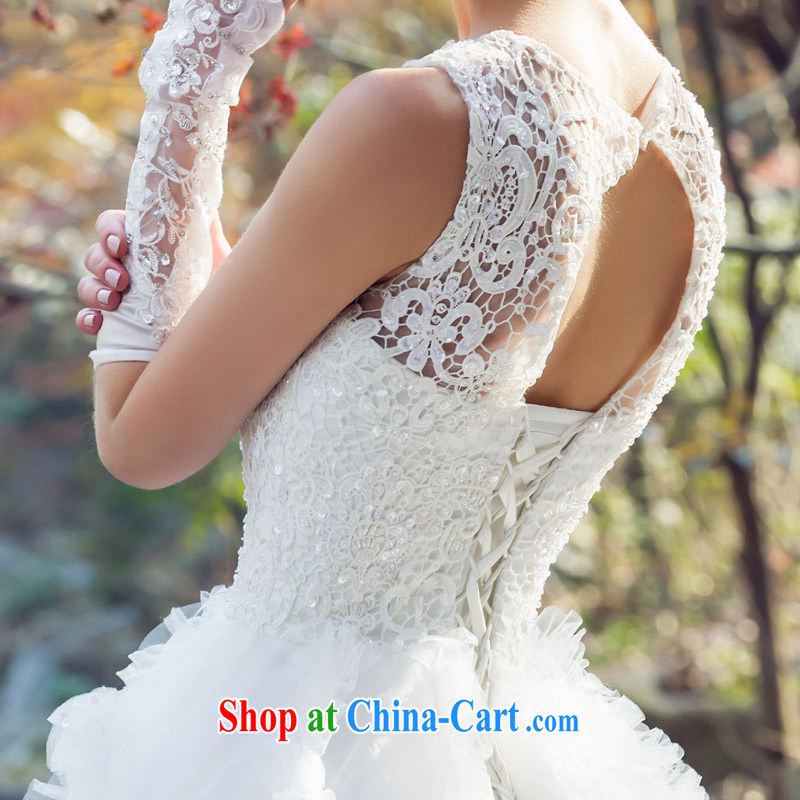 The bride's wedding dresses winter wedding dresses new 2015 a Field shoulder lace wedding dresses 2541 white M, the bride, shopping on the Internet